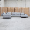 Bliss Corner Chaise Lounge with Adjustable Backrests - Pewter - Warehouse Furniture Clearance