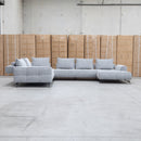 Bliss Corner Chaise Lounge with Adjustable Backrests - Pewter - Warehouse Furniture Clearance