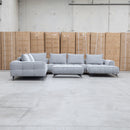 Bliss Corner Chaise Lounge with Adjustable Backrests - Pewter - Warehouse Furniture Clearance