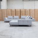 Bliss Corner Chaise Lounge with Adjustable Backrests - Pewter - Warehouse Furniture Clearance