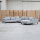 Bliss Corner Chaise Lounge with Adjustable Backrests - Pewter - Warehouse Furniture Clearance