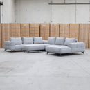 Bliss Corner Chaise Lounge with Adjustable Backrests - Pewter - Warehouse Furniture Clearance