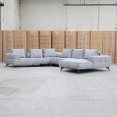 Bliss Corner Chaise Lounge with Adjustable Backrests - Pewter - Warehouse Furniture Clearance