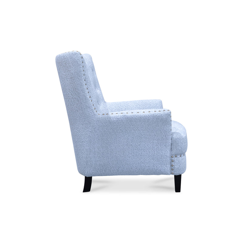 The Charlotte Accent Chair – Light Grey Boucle Fabric available to purchase from Warehouse Furniture Clearance at our next sale event.