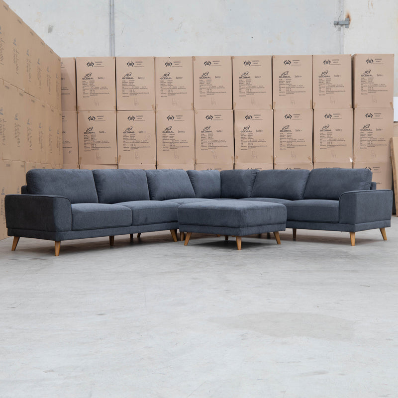 The Bristol Modular Corner Lounge with Ottoman - Charcoal available to purchase from Warehouse Furniture Clearance at our next sale event.