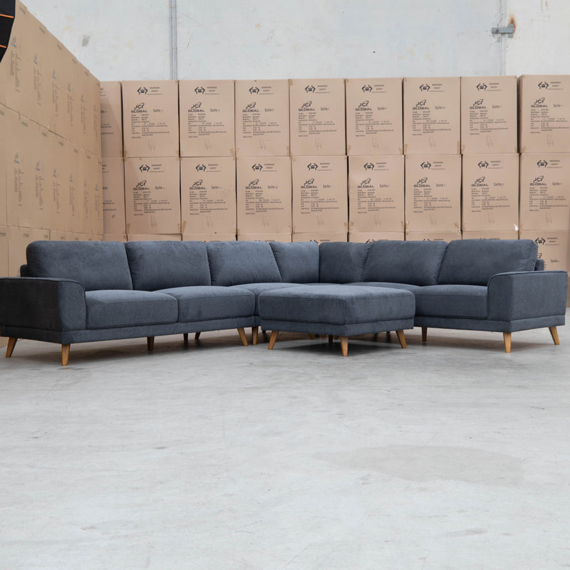 The Bristol Modular Corner Lounge with Ottoman - Charcoal available to purchase from Warehouse Furniture Clearance at our next sale event.