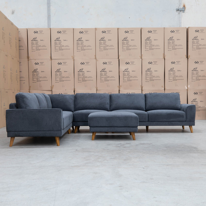 The Bristol Modular Corner Lounge with Ottoman - Charcoal available to purchase from Warehouse Furniture Clearance at our next sale event.