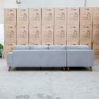 The Bristol LHF Corner Chaise Lounge - Whisper available to purchase from Warehouse Furniture Clearance at our next sale event.