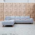 The Bristol LHF Corner Chaise Lounge - Whisper available to purchase from Warehouse Furniture Clearance at our next sale event.