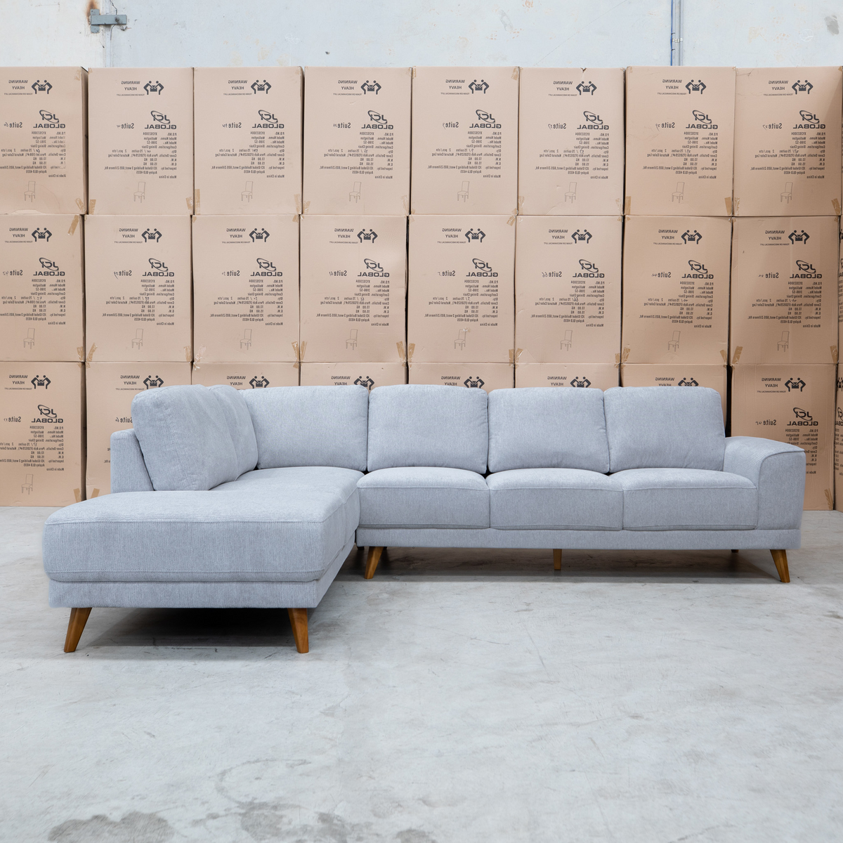 The Bristol LHF Corner Chaise Lounge - Whisper available to purchase from Warehouse Furniture Clearance at our next sale event.