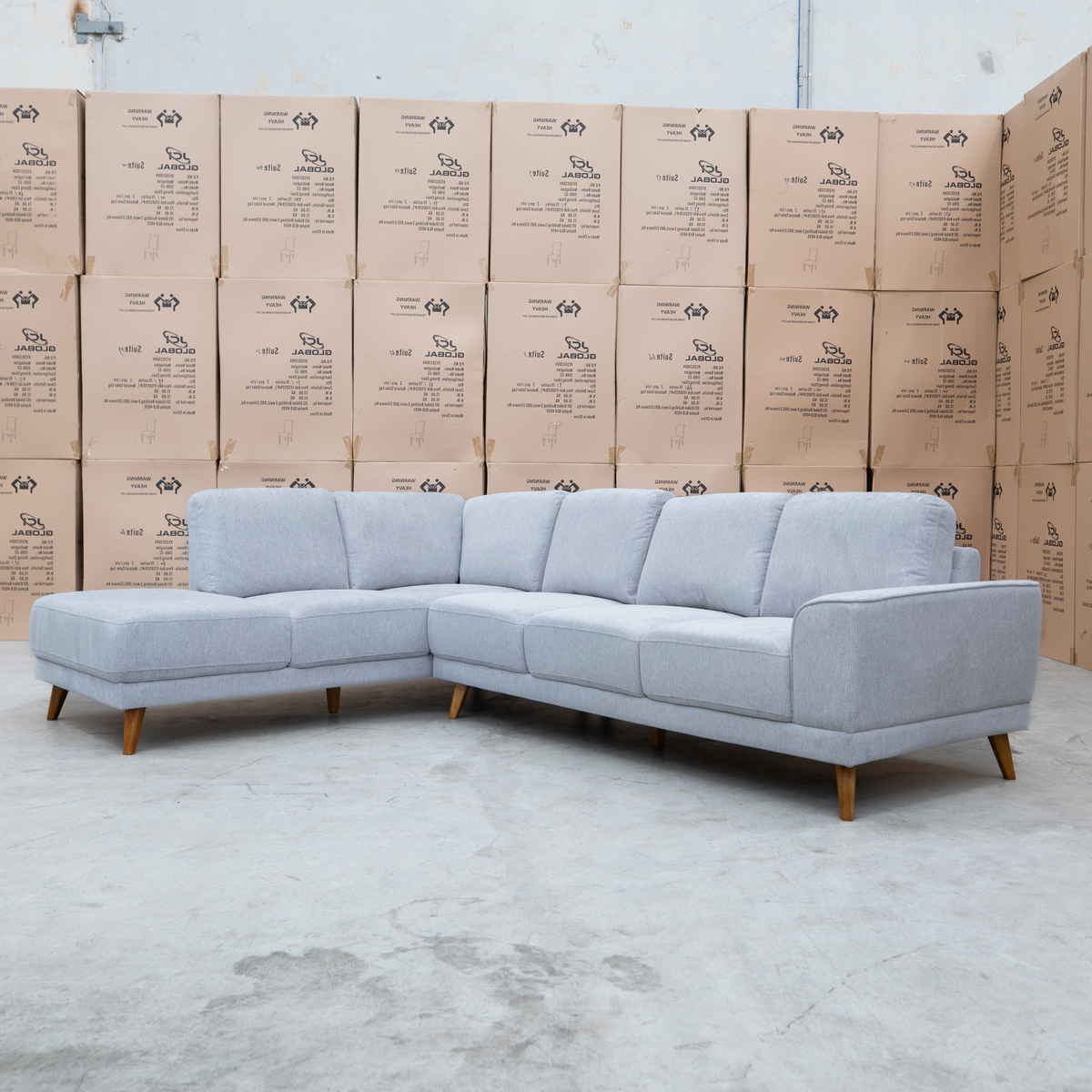 The Bristol LHF Corner Chaise Lounge - Whisper available to purchase from Warehouse Furniture Clearance at our next sale event.