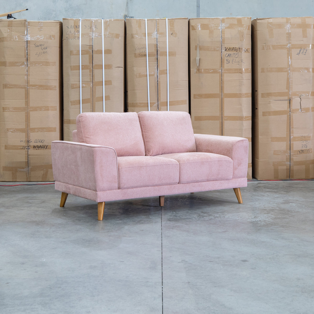 The Bristol Two Seat Fabric Sofa - Dust available to purchase from Warehouse Furniture Clearance at our next sale event.