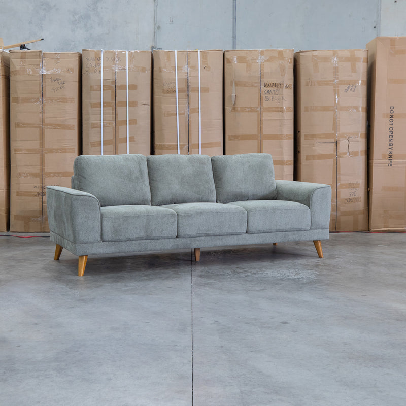 The Bristol Three Seat Fabric Sofa - Olive