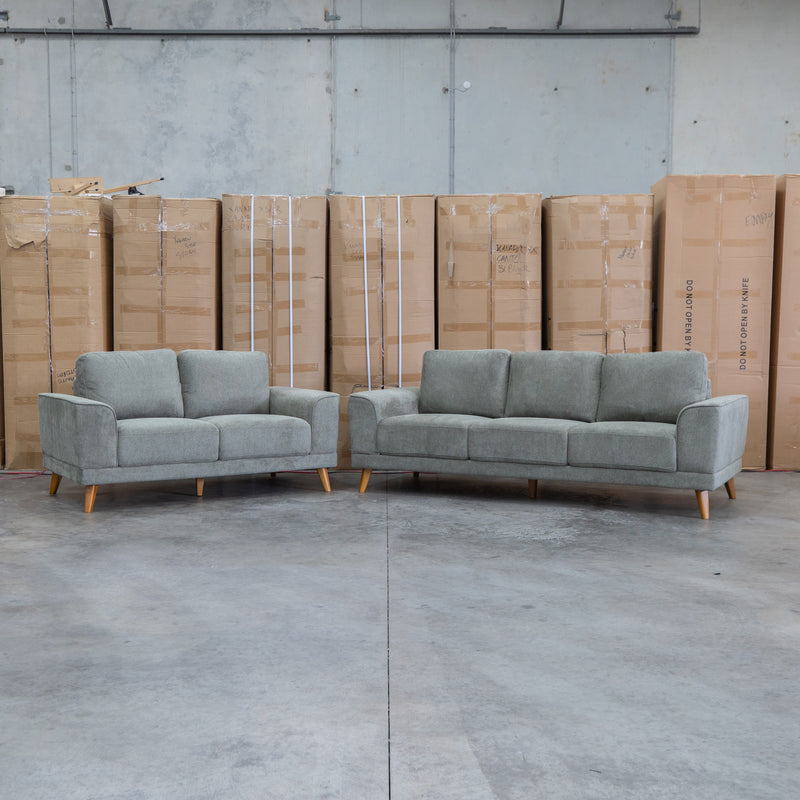 The Bristol Two Seat Fabric Sofa - Olive