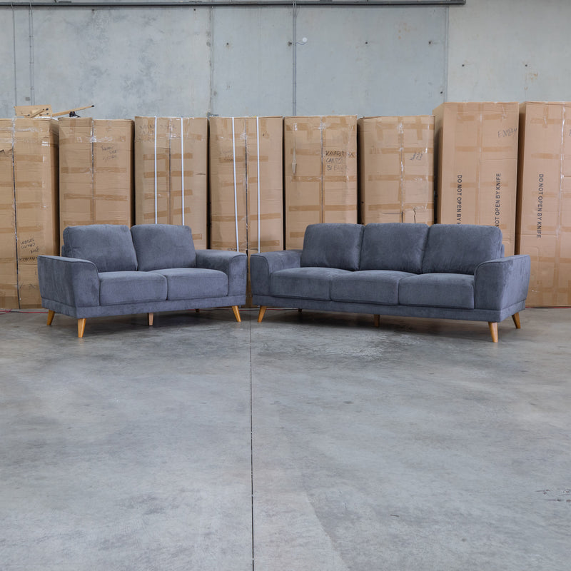 The Bristol Two Seat Fabric Sofa - Shadow