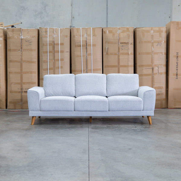 The Bristol Three Seat Fabric Sofa - Whisper available to purchase from Warehouse Furniture Clearance at our next sale event.