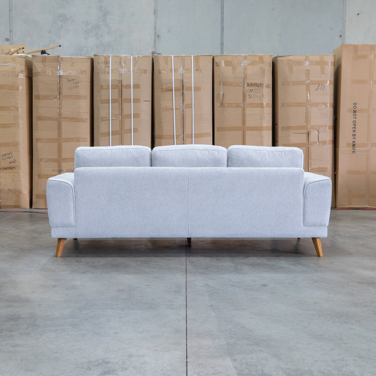 The Bristol Three Seat Fabric Sofa - Whisper available to purchase from Warehouse Furniture Clearance at our next sale event.