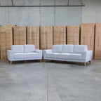 The Bristol Three Seat Fabric Sofa - Whisper available to purchase from Warehouse Furniture Clearance at our next sale event.