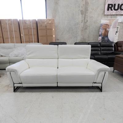 The CC-B0378 2.5 seat leather electric recliner - White - Floor Stock available to purchase from Warehouse Furniture Clearance at our next sale event.