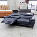 The CC-B0378 2.5 seat leather electric recliner - Navy - Floor Stock available to purchase from Warehouse Furniture Clearance at our next sale event.