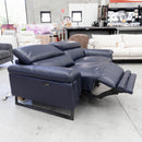 The CC-B0378 2.5 seat leather electric recliner - Navy - Floor Stock available to purchase from Warehouse Furniture Clearance at our next sale event.