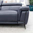 The CC-B0378 2.5 seat leather electric recliner - Navy - Floor Stock available to purchase from Warehouse Furniture Clearance at our next sale event.