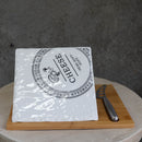 Rectangular Porcelain Cheese Board on Bamboo Base with 1 Knife  - White/Natural - CJ12 - Available In-Store Only - Warehouse Furniture Clearance