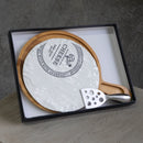 Round Porcelain Cheeseboard on Bamboo Base  - White/Natural - CJ14 - Available In-Store Only - Warehouse Furniture Clearance