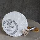 Round Porcelain Cheeseboard on Bamboo Base  - White/Natural - CJ14 - Available In-Store Only - Warehouse Furniture Clearance