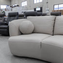 The COR-13033 2 seat leather curved sofa - Oatmeal - Floor Stock available to purchase from Warehouse Furniture Clearance at our next sale event.