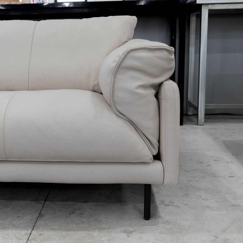 The COR-A0566 3 seat leather sofa - Frost - Floor Stock available to purchase from Warehouse Furniture Clearance at our next sale event.