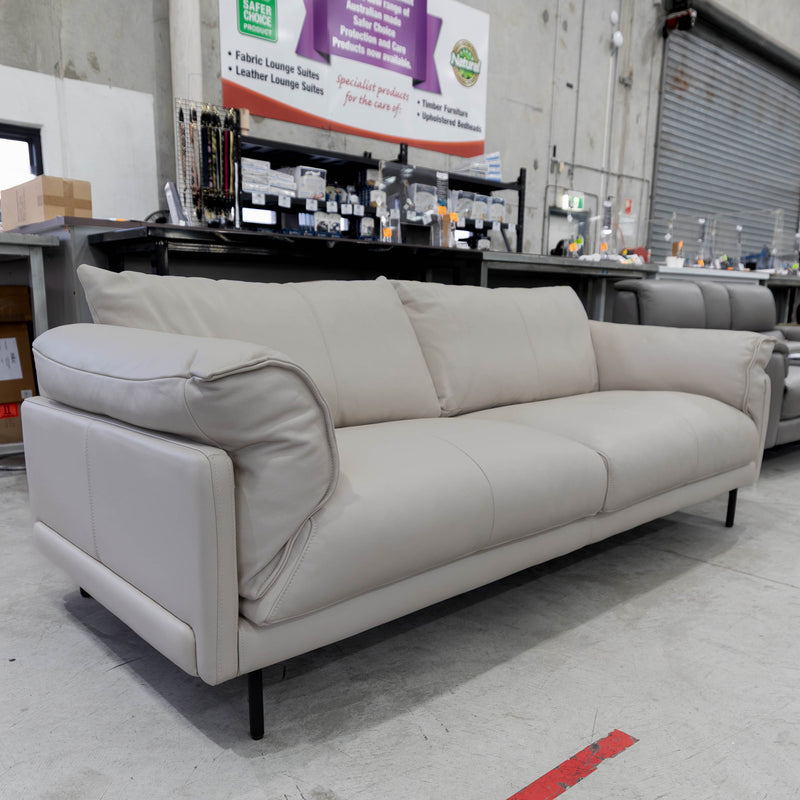 The COR-A0566 3 seat leather sofa - Frost - Floor Stock available to purchase from Warehouse Furniture Clearance at our next sale event.