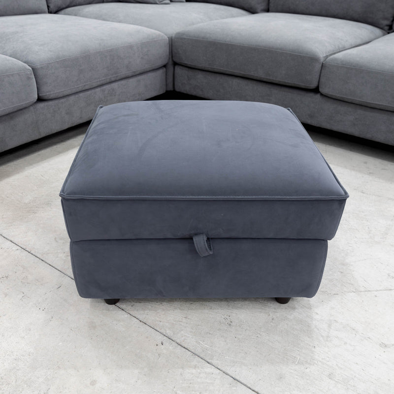 The COR-A0723 Square storage ottoman - Steel Grey - Floor Stock available to purchase from Warehouse Furniture Clearance at our next sale event.