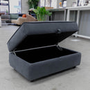 The COR-A0723 Rectangle storage ottoman - Steel Grey - Floor Stock available to purchase from Warehouse Furniture Clearance at our next sale event.