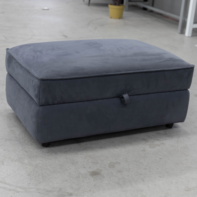The COR-A0723 Rectangle storage ottoman - Steel Grey - Floor Stock available to purchase from Warehouse Furniture Clearance at our next sale event.