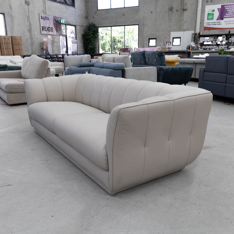 The COR-A0725 3 seat leather sofa - Oatmeal - Floor Stock available to purchase from Warehouse Furniture Clearance at our next sale event.