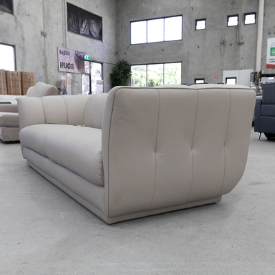 The COR-A0725 3 seat leather sofa - Oatmeal - Floor Stock available to purchase from Warehouse Furniture Clearance at our next sale event.
