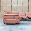The Cali Electric Leather Corner Recliner Lounge - Cognac available to purchase from Warehouse Furniture Clearance at our next sale event.