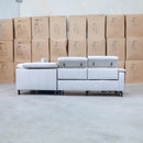 The Cali Electric Leather Corner Recliner Lounge - Bianco available to purchase from Warehouse Furniture Clearance at our next sale event.