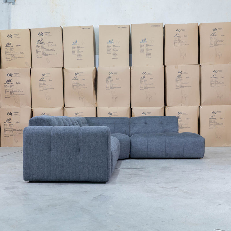 The Cannes RHF Modular Corner Chaise Lounge - Dark Grey available to purchase from Warehouse Furniture Clearance at our next sale event.