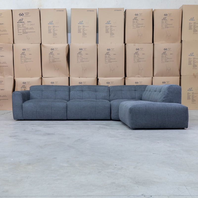 The Cannes RHF Modular Corner Chaise Lounge - Dark Grey available to purchase from Warehouse Furniture Clearance at our next sale event.