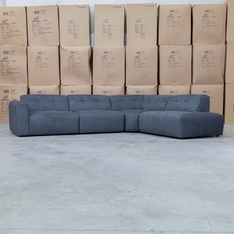 The Cannes RHF Modular Corner Chaise Lounge - Dark Grey available to purchase from Warehouse Furniture Clearance at our next sale event.