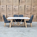The Casper 180cm White Concrete Dining Table available to purchase from Warehouse Furniture Clearance at our next sale event.