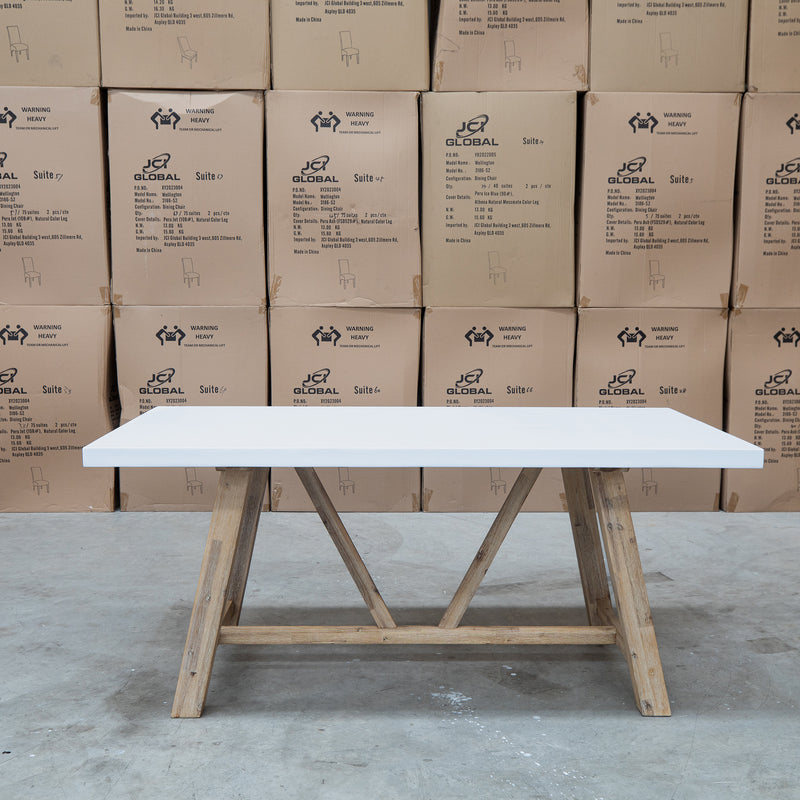 The Casper 180cm White Concrete Dining Table available to purchase from Warehouse Furniture Clearance at our next sale event.