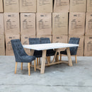 The Casper 180cm White Concrete Dining Table available to purchase from Warehouse Furniture Clearance at our next sale event.
