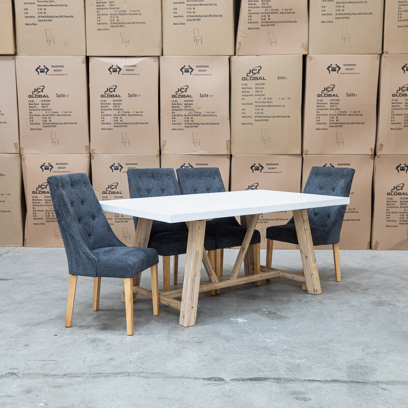 The Casper 180cm White Concrete Dining Table available to purchase from Warehouse Furniture Clearance at our next sale event.