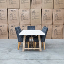 The Casper 180cm White Concrete Dining Table available to purchase from Warehouse Furniture Clearance at our next sale event.