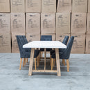 The Casper 230cm White Concrete Dining Table available to purchase from Warehouse Furniture Clearance at our next sale event.