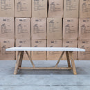 The Casper 230cm White Concrete Dining Table available to purchase from Warehouse Furniture Clearance at our next sale event.