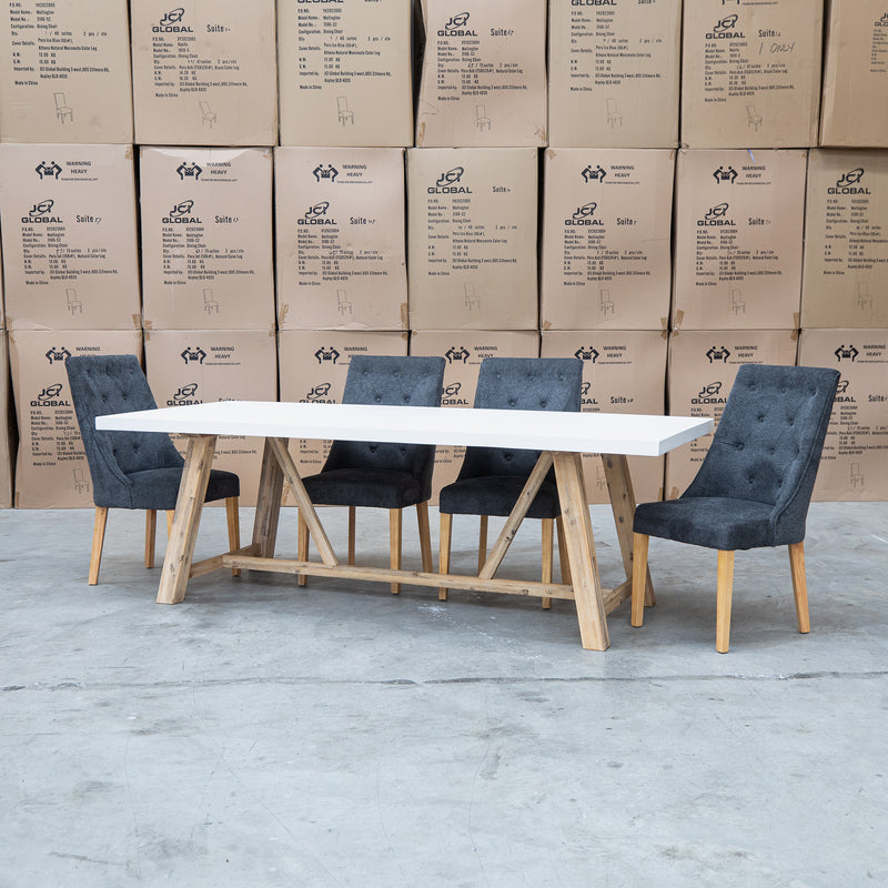 The Casper 230cm White Concrete Dining Table available to purchase from Warehouse Furniture Clearance at our next sale event.